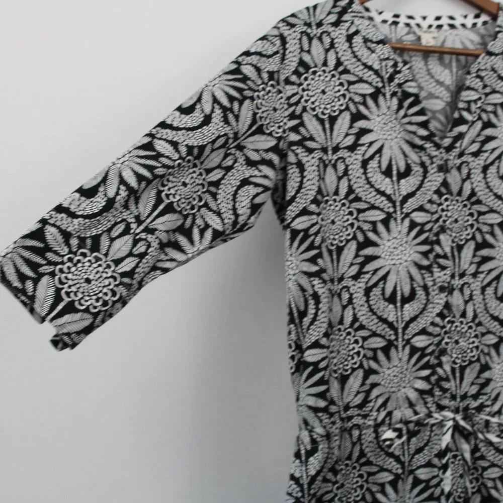 Hatley Black & White Drawstring Dress - Picture 7 of 16